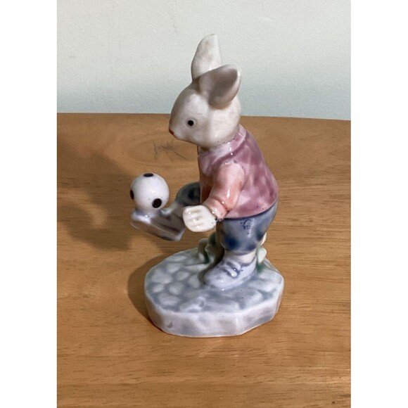 Albert Kessler Rabbit Soccer Ball Bunny Figurine Porcelain Ceramic Vintage - Picture 2 of 7